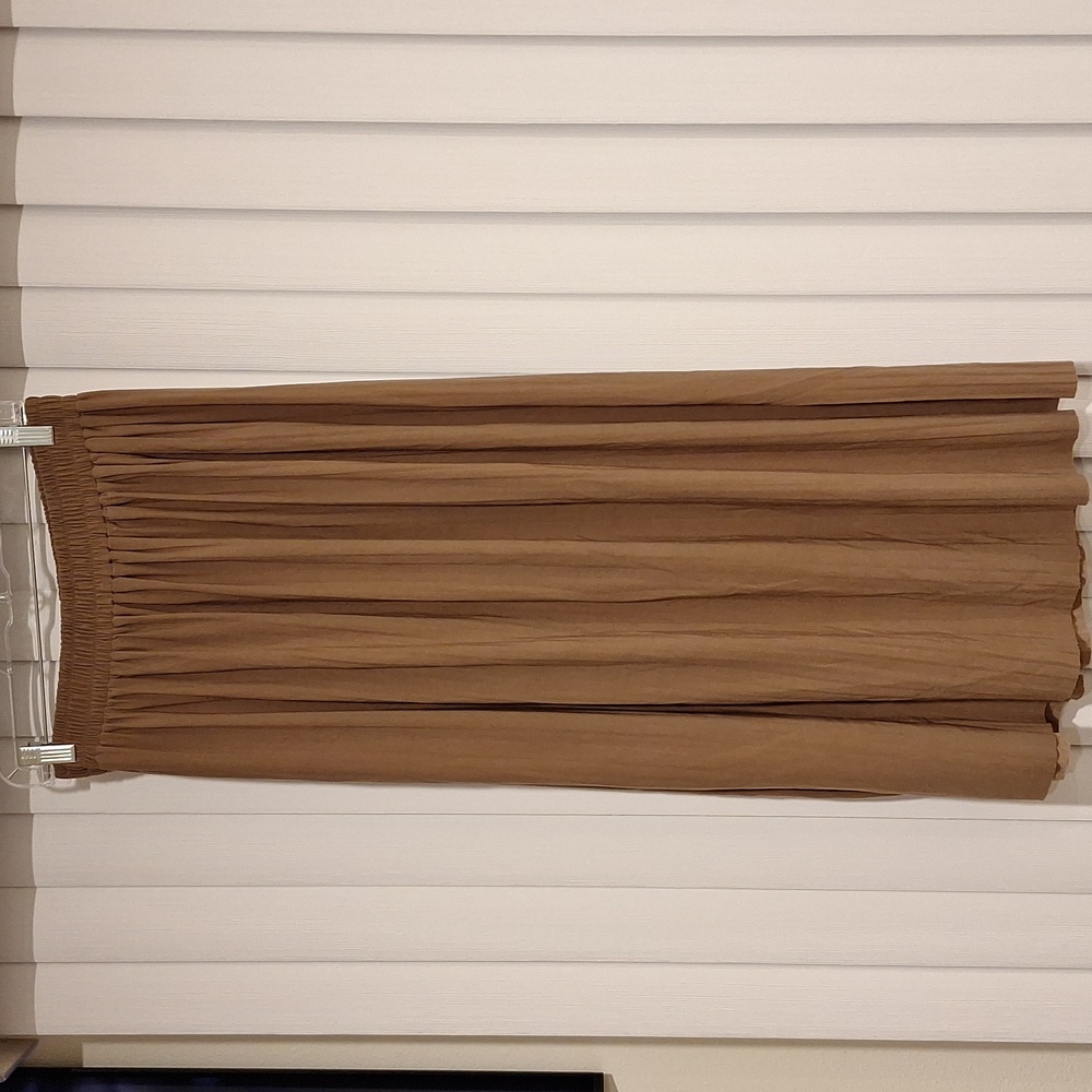 Tan floor length skirt